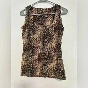 ZARA Sleeveless Snakeskin Print Tank Top Women M